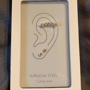 BRAND NEW IN BOX! 1 earring-pierced ears for upper ear & 2 small earrings